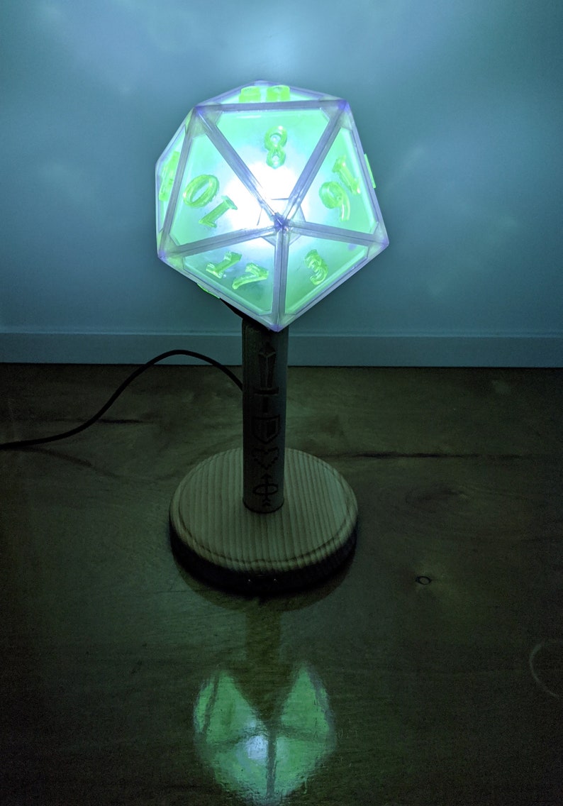 Custom D20 RPGStyle Dice Lamp Etsy