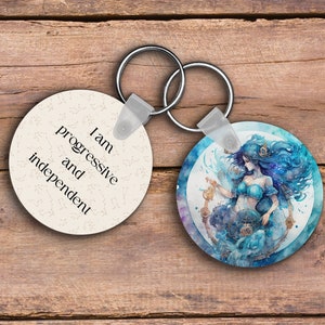 Aquarius Gifts, Aquarius Sign, Aquarius, Aquarius Birthday, Aquarius Art, Zodiac Sign, Keychain For Her, Personalized Gifts For Girl