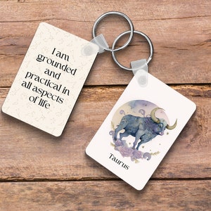 Taurus Sign, Taurus, Taurus And Virgo, Taurus Art, Photon Keychain, Zodiac Sign, Keychain For Her, Personalized Gift For Girl, Taurus Gift