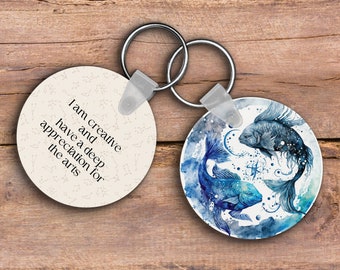 Pisces Birthday, Pisces, Pisces Symbol, Pisces Constellation, Zodiac Sign, Keychain For Her, Pisces Aesthetic, Pisces Art, Gift For Pisces