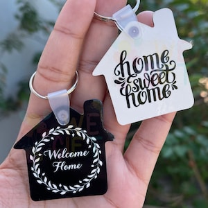 Real Estate Key Ring | Custom Key Fob | Realtor Gift Ideas | Home Shaped Keychain | Cute Realtor Keychain