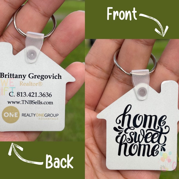 Personalized Realtor Closing Gift, Custom Photo Keychain, House Shaped Keychain, Housewarming Gift, Realtor Gifts for Clients, Broker Gift
