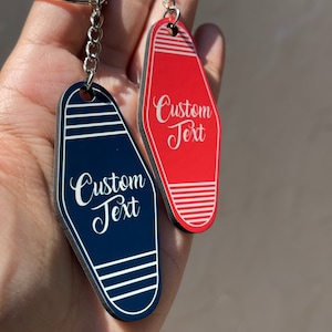 Bulk Keychains, Retro Vintage key Tag, Motel Keychains, Retro Inspired Motel Keychains,  Keychain, Funny Hotel Gift, Name Party Birthday