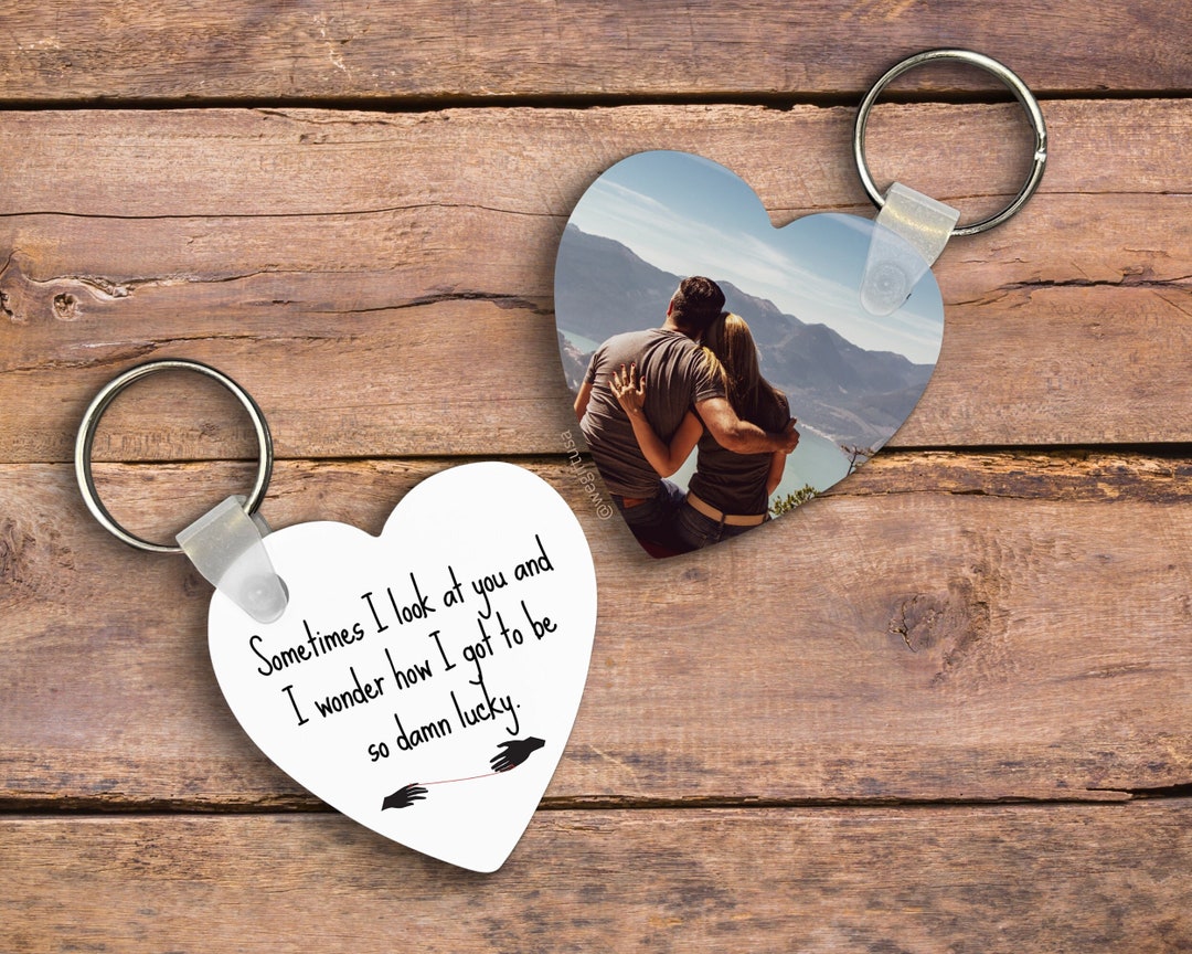 Custom Photo Keychain, Romantic Couples Gift - Etsy