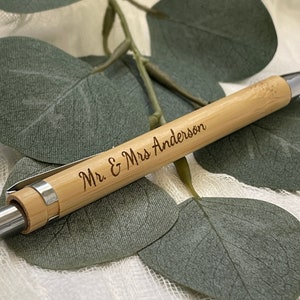 Custom Engraved Wooden Pen: Perfect Wedding, Nurse, Doctor, Graduation and Employee Gifts – Personalized Bamboo Ballpoint Pen for Teachers