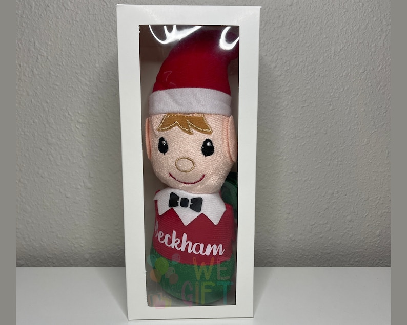 Personalized Christmas Elf Plush | Custom Name & Year Gift Box - Etsy