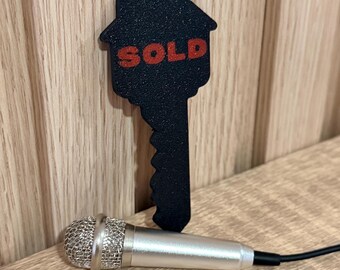 3D Printed Mini Microphone Cover, Realtor SOLD House‑Shaped Mic Prop, Real Estate Content Creator Accessory, Mic Not Included