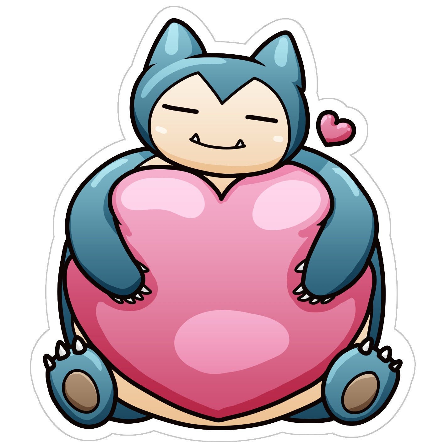 Cute sleeping snorlax pokemon sticker Etsy