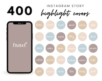 400 Instagram Story Highlight Icons | 100 Highlight Covers in 4 Colors | Script Highlight Covers | Script Icons for Instagram