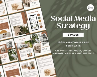 Freelance STRATEGY Template, Social Media Strategy, Canva Template for Social Media Managers, Freelancers & Coaches, Virtual Assistants