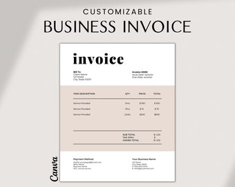 EDITABLE Invoice, Order Form Template, ADD Your LOGO Modern Printable Order Form, Printable Invoice Form Business Invoice, Receipt Invoice
