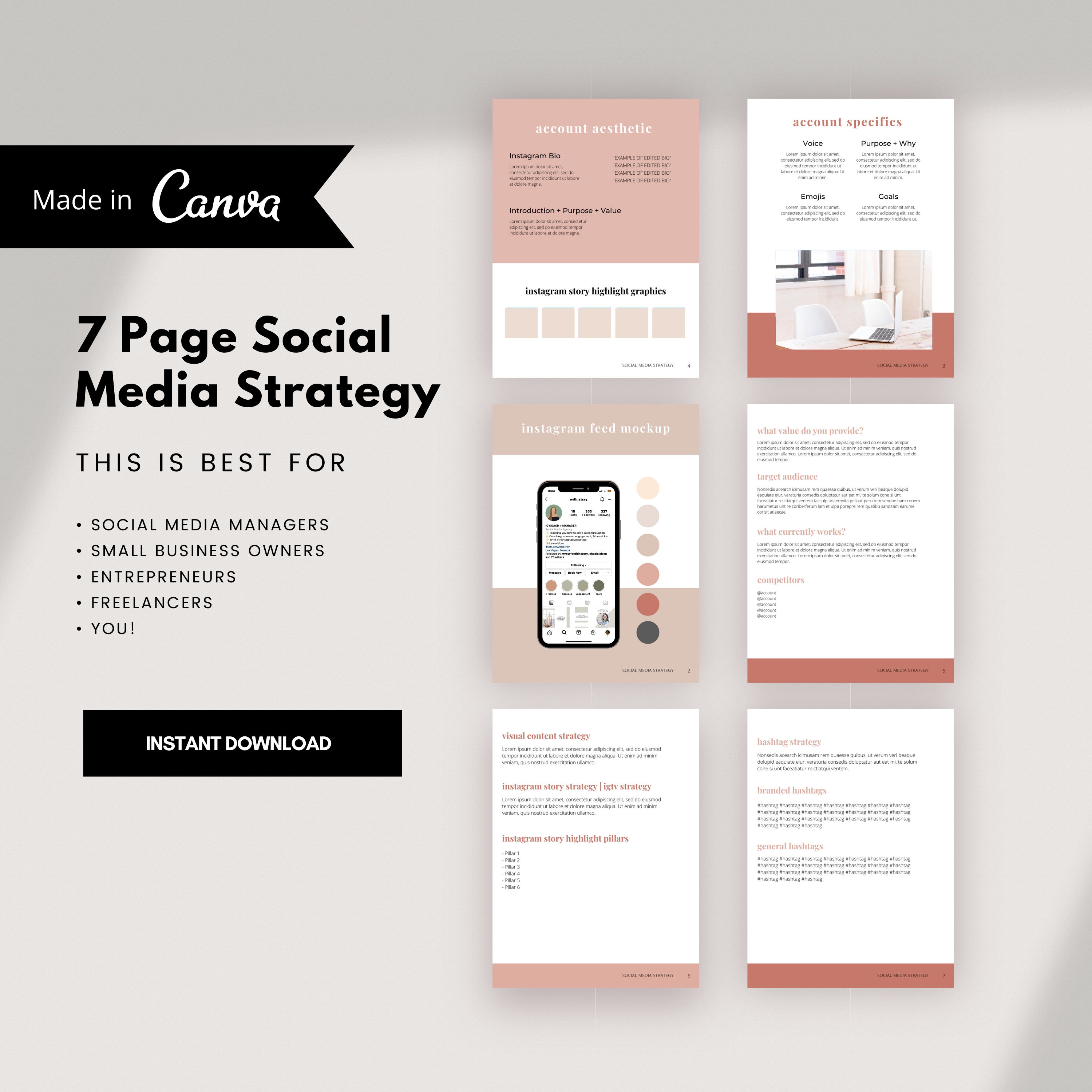 PROPOSAL Template, Business Owners, Canva Template for Social Media ...