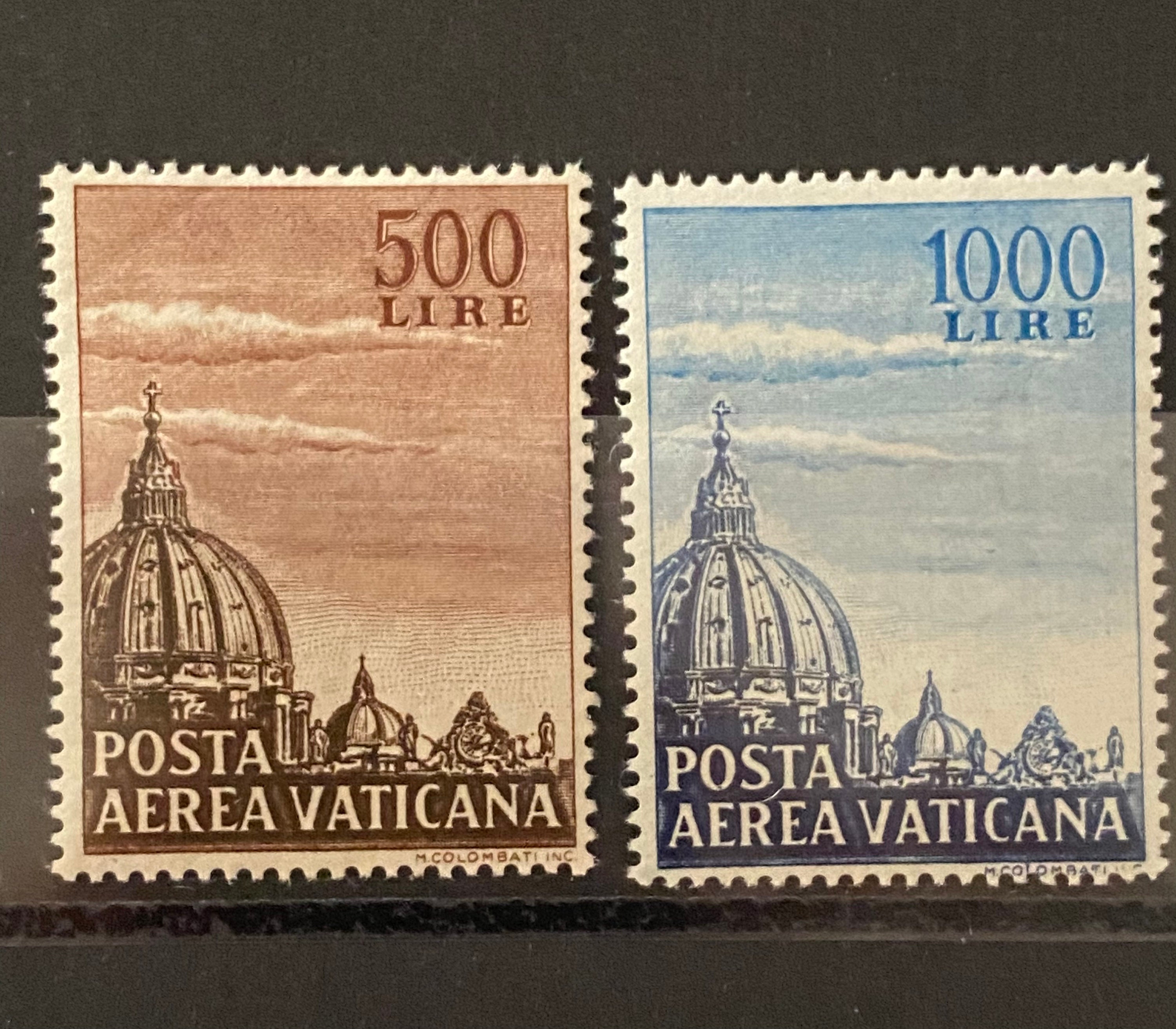 Stamps Vatican 1953 Airs 500l and 1000l NH mint Etsy