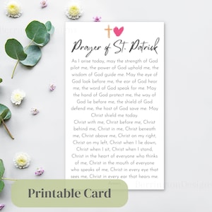 Gebet des Heiligen Patrick, druckbare Gebetskarte, St. Patrick's Gebet, St. Patrick's Brustplatte, Heiliger Patrick, CDD, katholisch