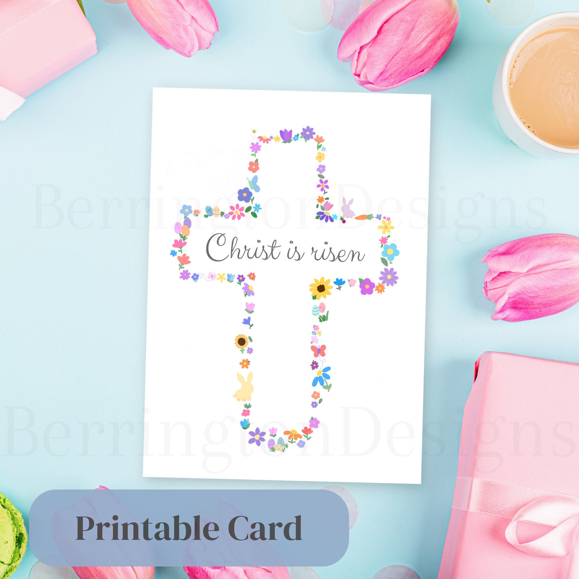 Christ is Risen Easter Card | Catholic, Christian Printable - Etsy