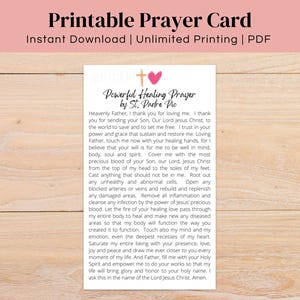 Saint Padre Pio Powerful Healing Prayer Card - Catholic Printable (PDF)