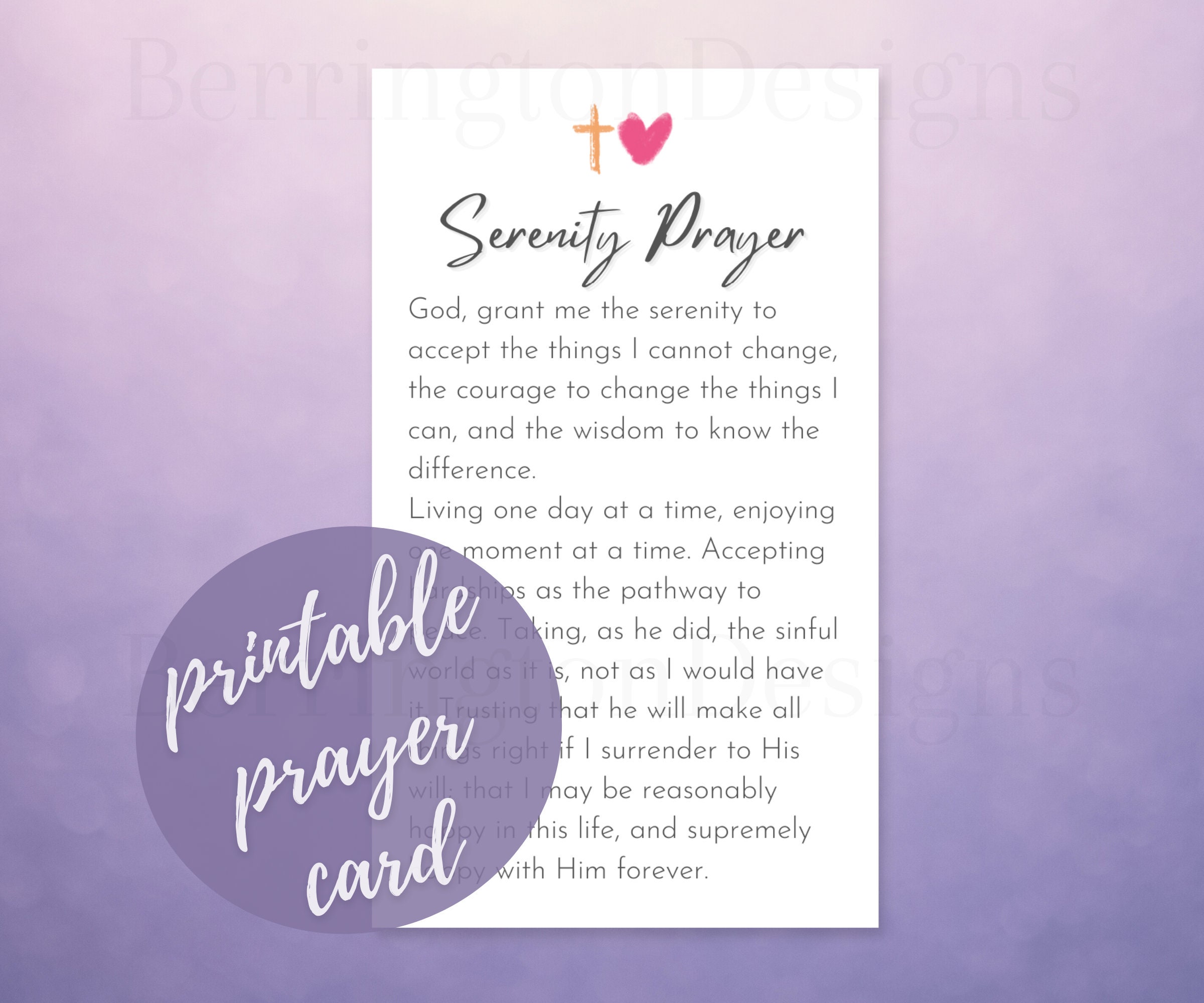 Serenity Prayer Card Printable Wallet sized PDF Printable Etsy Serenity Prayer Card Printable Wallet sized PDF Printable Etsy