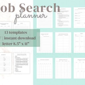 Job Search Planner, Job Search Printable, Job Search Organizer, Job Application Tracker, Interview Prep, Career Planner, Interview Question