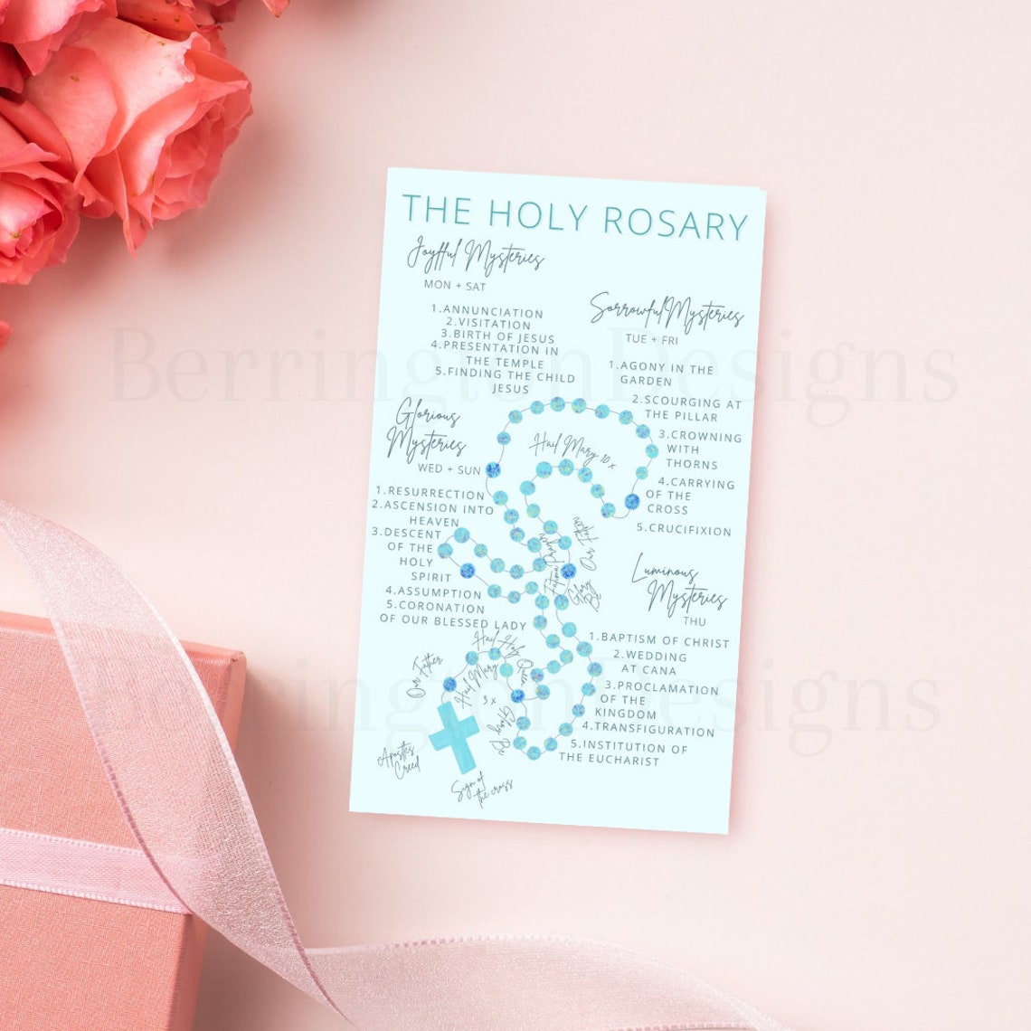 Printable Rosary Card, Printable Prayer Card, Wallet-sized the Holy ...