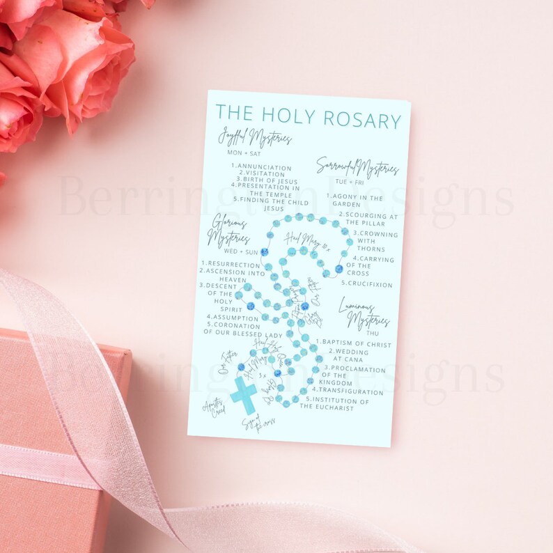 Printable Rosary Card Printable Prayer Card Wallet-sized the - Etsy