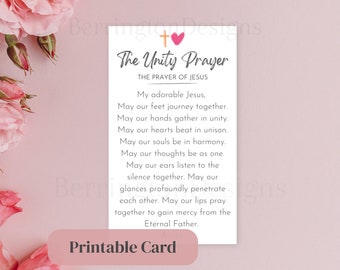 The Unity Prayer Card: Catholic Prayer of Jesus (Digital Download)