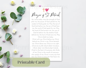 Prayer of Saint Patrick, Printable Prayer Card, St. Patrick's Prayer,  St. Patrick's Breastplate, Saint Patrick, CDD, Catholic prints