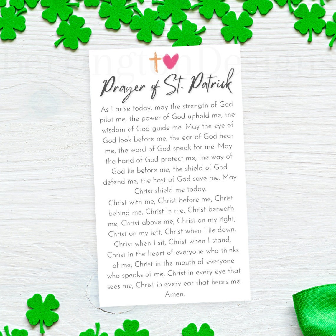 Prayer of St Patrick Printable Prayer Card St Patrick #39 s Prayer Prayer of St Patrick Printable Prayer Card St Patrick #39 s Prayer