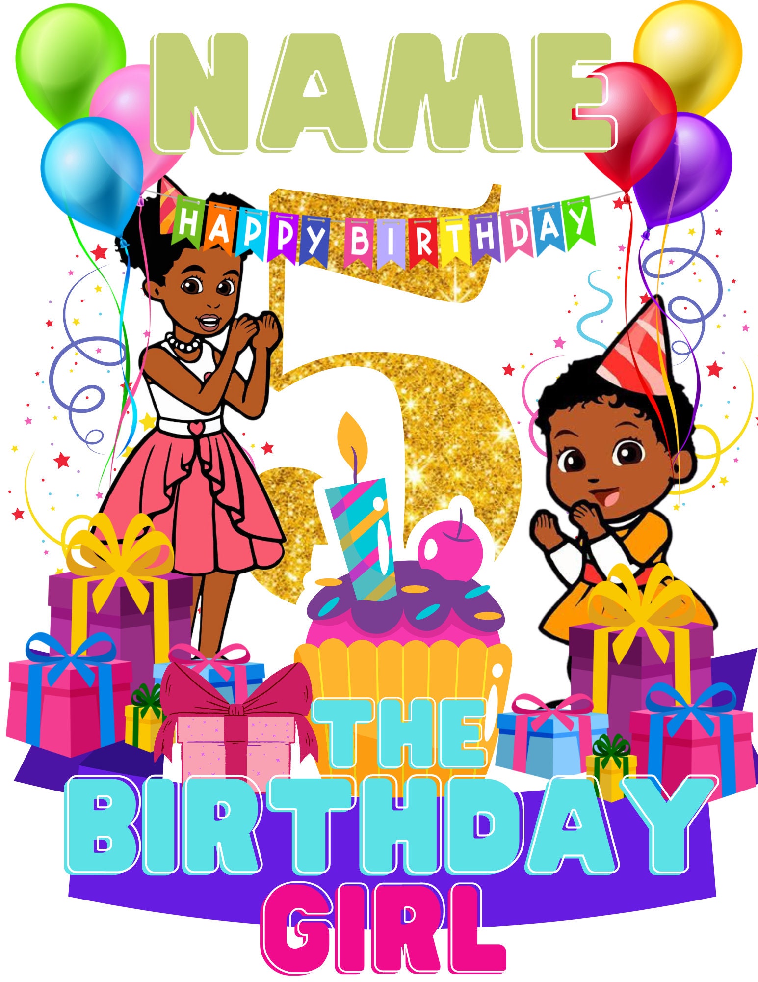 Custom Name & Age Single Png Gracie's Corner Happy - Etsy