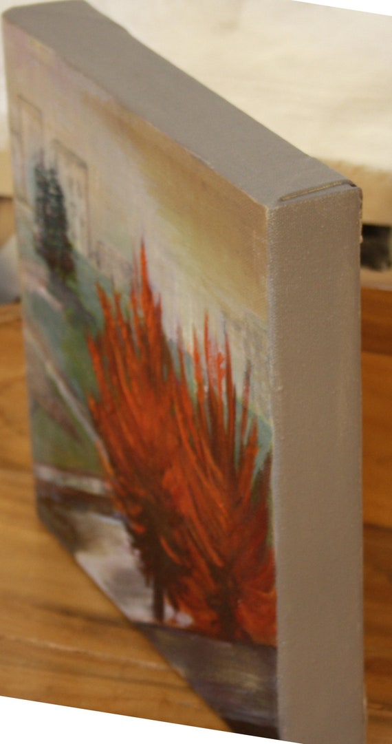 秋、オリジナルアクリル画、紅葉した木 - Etsy 日本