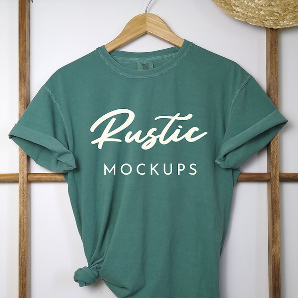 Comfort Colors 1717 Light Green Mockup, Comfort Colors Green Mockup, C1717 T Shirt Mockup, Hanging Mockup, Comfort Colors Mockup