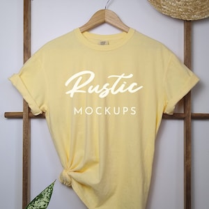 Comfort Colors Butter Mockup, Comfort Colors 1717 Butter Mockup, C1717 T Shirt Mockup, Hanging Mockup, Comfort Colors Mockup