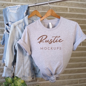 Bella Canvas 3001 Mockup: Sport Gray Heather T-Shirt Mockup