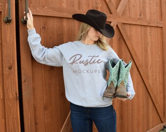 Gildan Sport Grey Sweatshirt Mockup: G180 Fall Shirt (Digital Image)