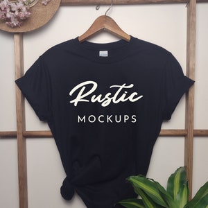 Gildan 64000 Black T-shirt Mockup: Unisex Shirt (Digital Download)