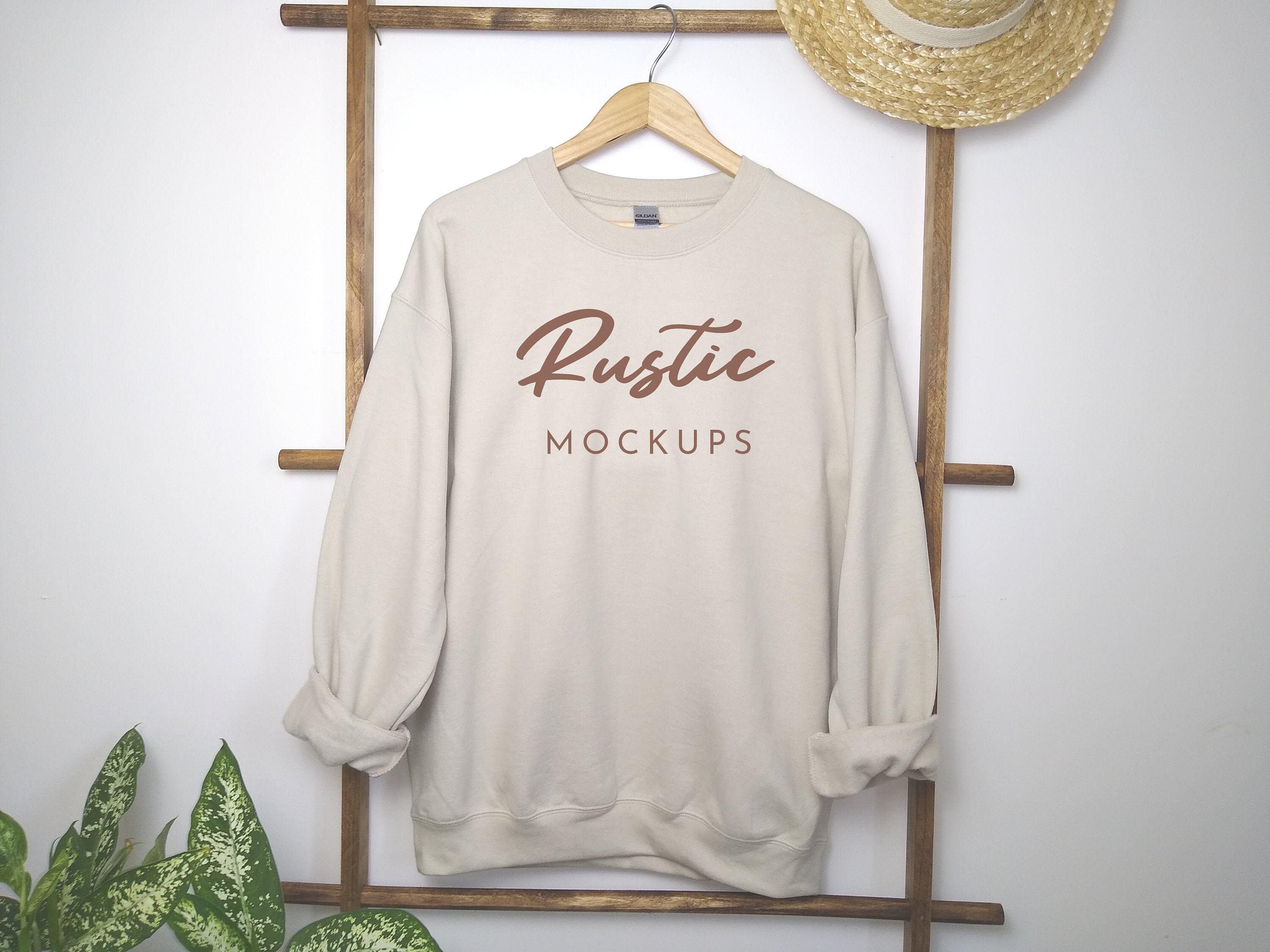 Download Gildan Sand Sweatshirt Mockup Gildan 18000 Mockup Gildan | Etsy