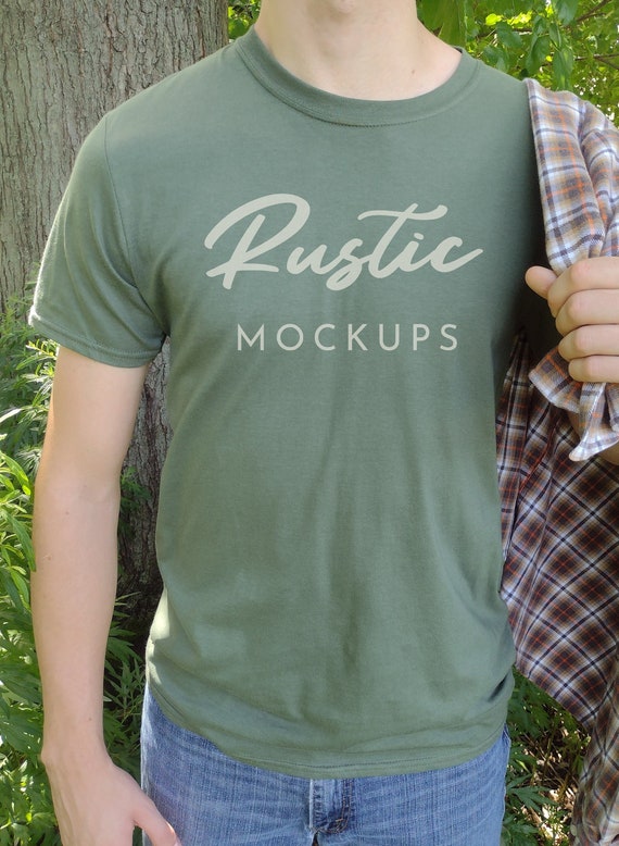 Gildan military hot sale green t shirt