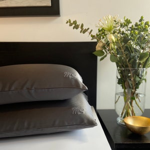 100% Pure Mulberry Silk Pillowcase, Charcoal Grey, 22mm Long Fibre 6A Grade image 4