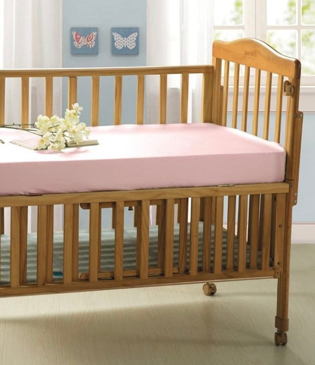 Baby Crib Fitted Sheets, 100 Pure Mulberry Silk Prevent Bald Spots on