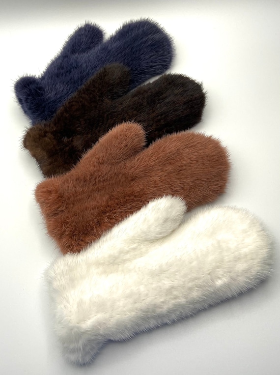 mink fur mittens
