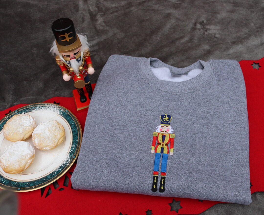 Nutcracker Christmas Jumper Christmas Crewneck Embroidery Gifts Winter