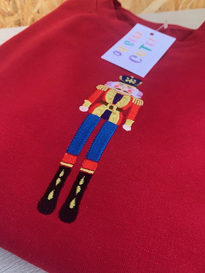 Nutcracker Christmas Jumper Christmas Crewneck Embroidery Gifts Winter