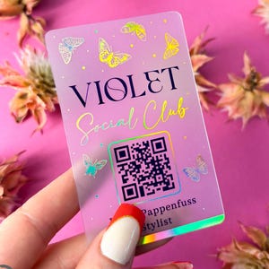 QR Code Business Cards, Plastic Card, frosted business cards, Clear business card, holographic business card, unique business card lash nail
