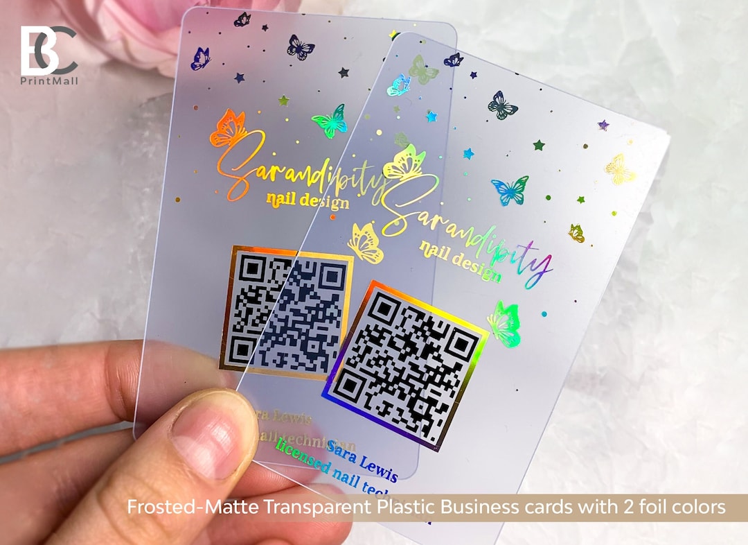 QR Code Business Cards, Plastic Card, Frosted Business Cards, Clear ...