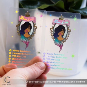 Acrylic card, clear business cards, business branding, personal cards, Gold Business Cards, card for business, small business lash nail hair