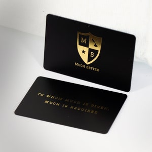 Black business cards, plastic business cards, gold foil card, double sided business card, free design included, real physical business card