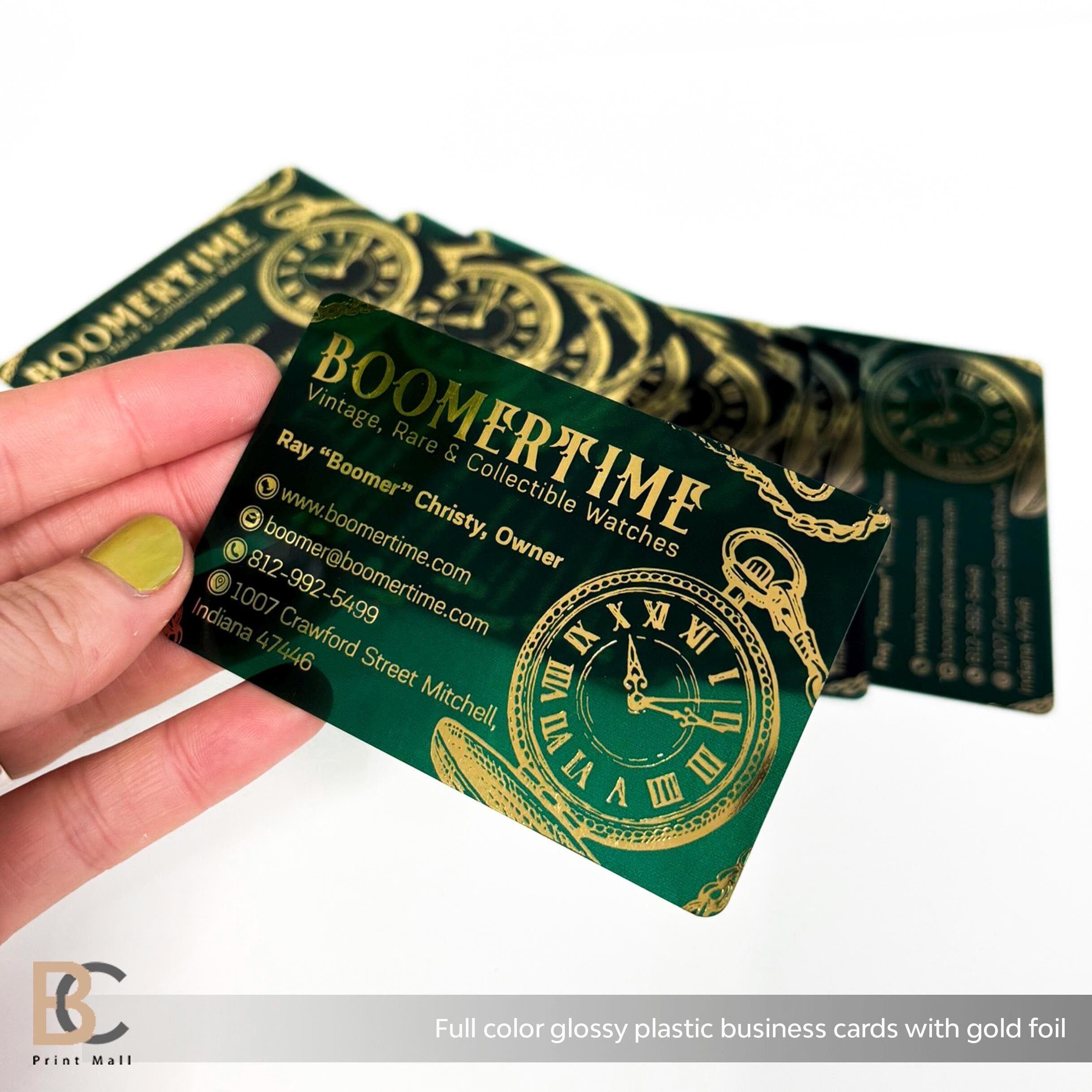 Business Cards Clear Acrylic, Full Color Print, Gold Foil, Custom QR Code,  Rounded Edges - Etsy