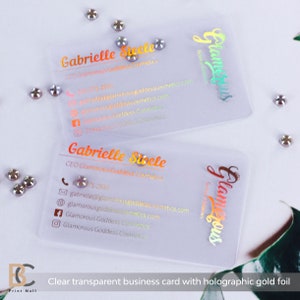 Holographic business cards, plastic business cards, neon business card, rainbow business card, transparent business cards, loyalty cards