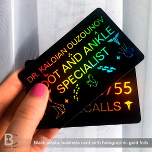 Black business cards, holographic business cards, neon card, rainbow business card, cosmetologist cards, personalized card, custom gift card