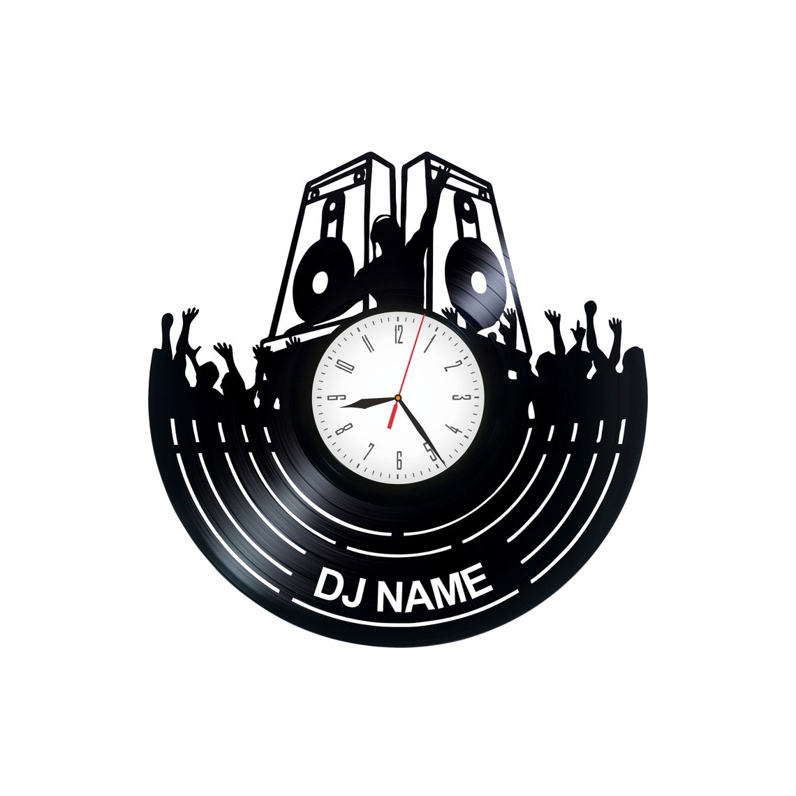 Dj Gift For Boy Dj Personalized Vinyl Clock Custom Wall Clock Etsy