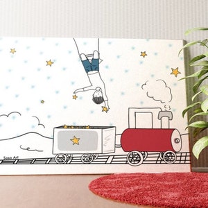 Star Train Boy Canvas Print
